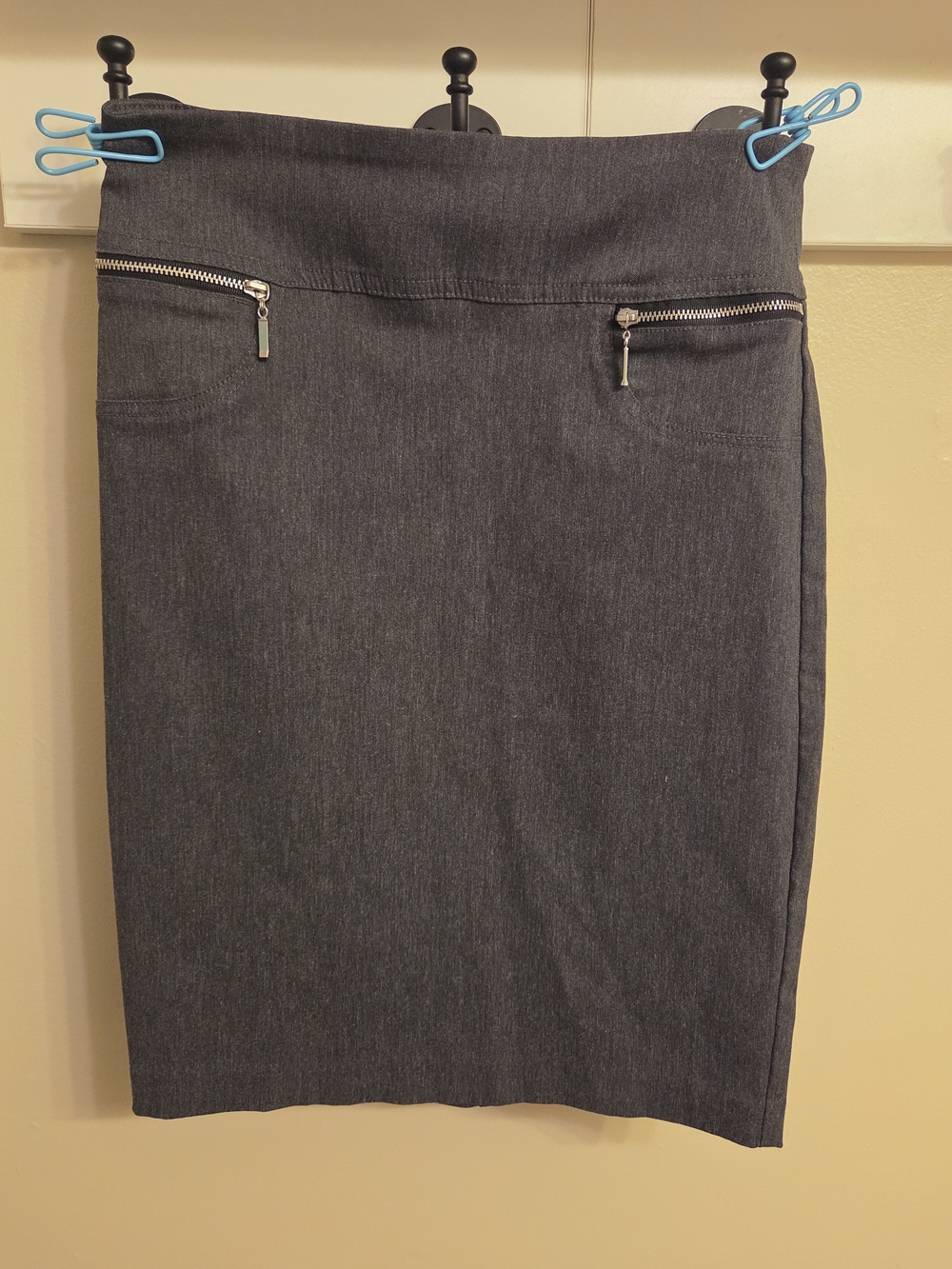 Joe B Gray Moto Style Minimalist Pencil Skirt S Corporate Goth Dark Academia